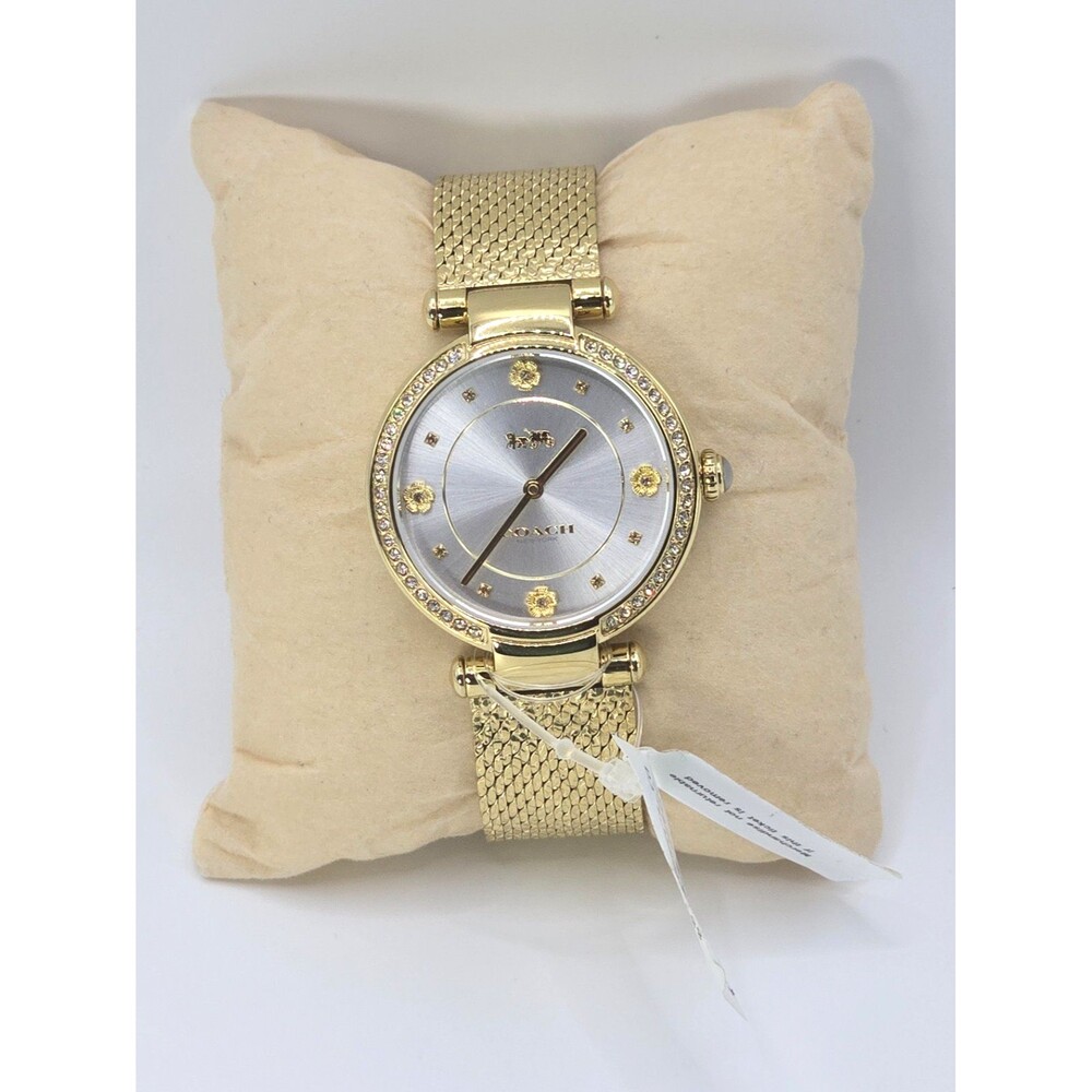 Coach cary Women's Gold-Tone Mesh Bracelet Watch 14503997 36mm
